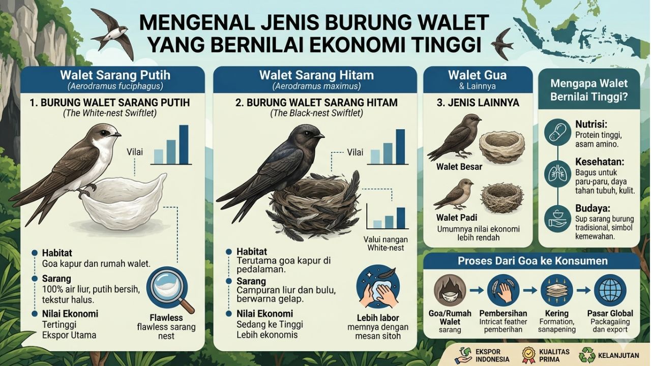 Mengenal Jenis Burung Walet yang Bernilai Ekonomi Tinggi